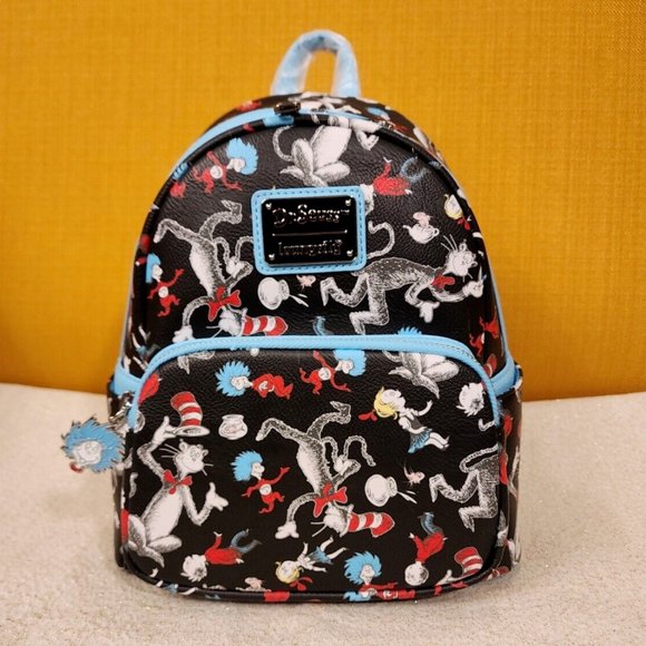 Loungefly Dr. Seuss Cat In The Hat AOP Mini Backpack NEW main image 8